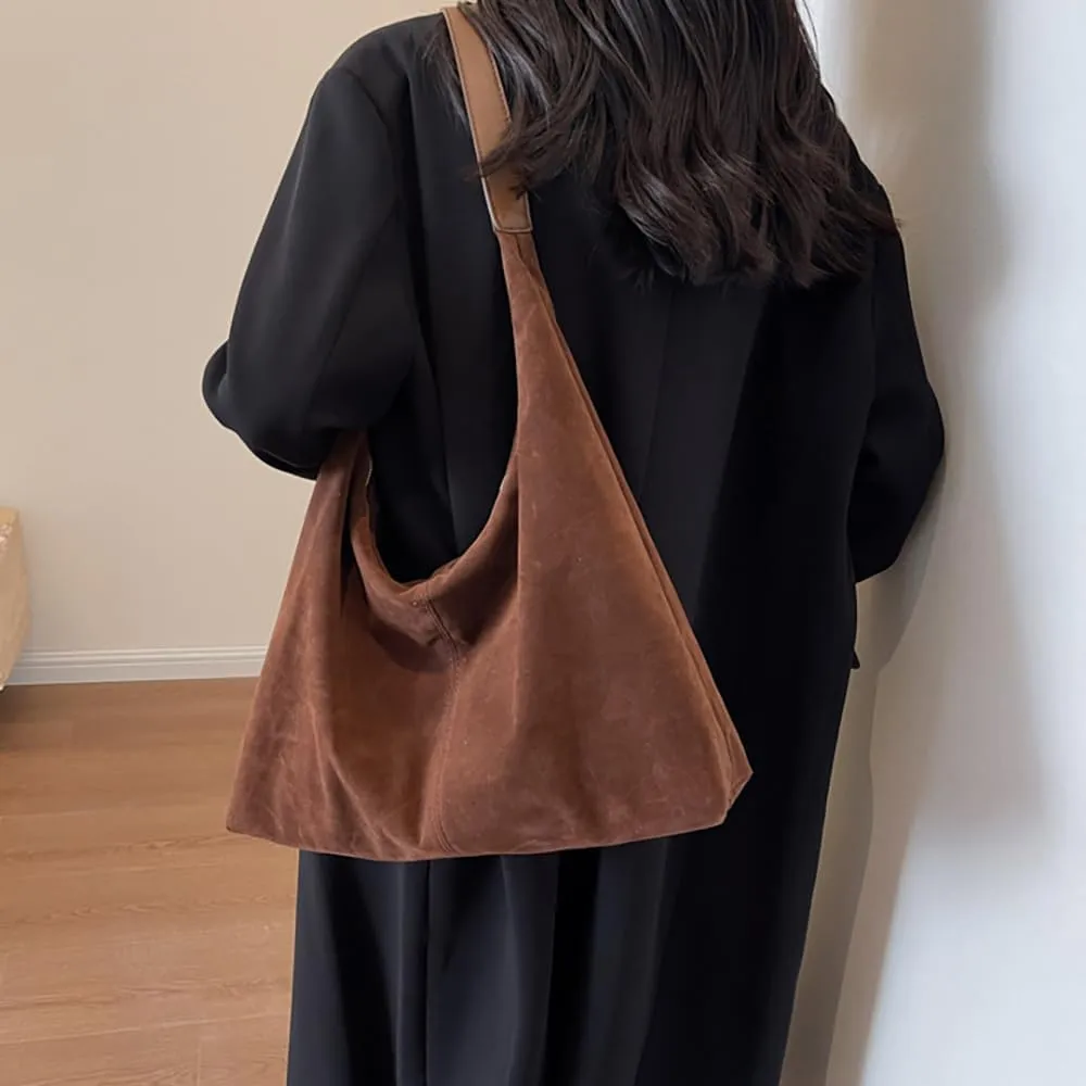 Suede Hobo Bag for Women,Suede Tote Bags for Women Work Bags, Slouchy Bag Hobo Handbag