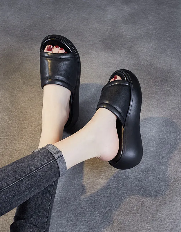 Summer Simple Retro Wedge Slippers