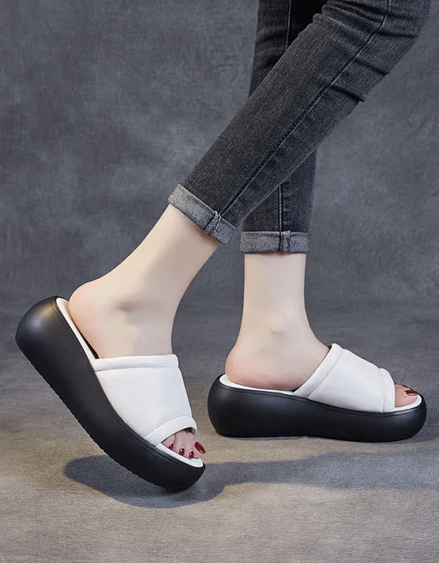 Summer Simple Retro Wedge Slippers