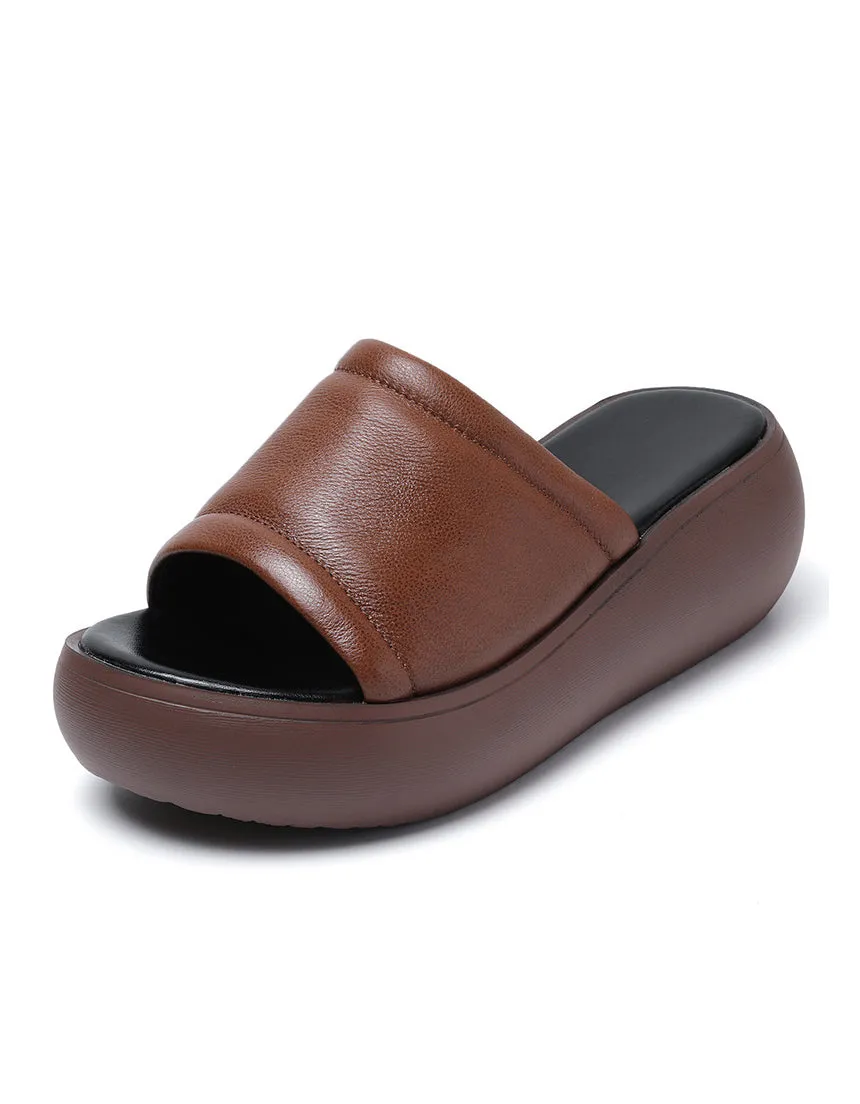 Summer Simple Retro Wedge Slippers