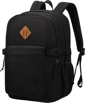 SUPACOOL Black Backpack For School, Bookbag for Boys, Girls and Kids, Boys backpacks, Laptop Compartment,Travel Backpack for Men and Women(Black)