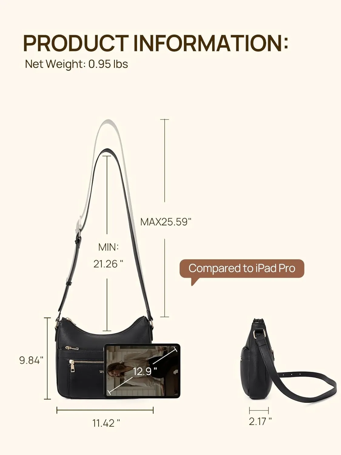 Telena Crossbody Bags for Women Trendy Vegan Leather Purse Shoulder Bag Hobo Bucket Large Capacity