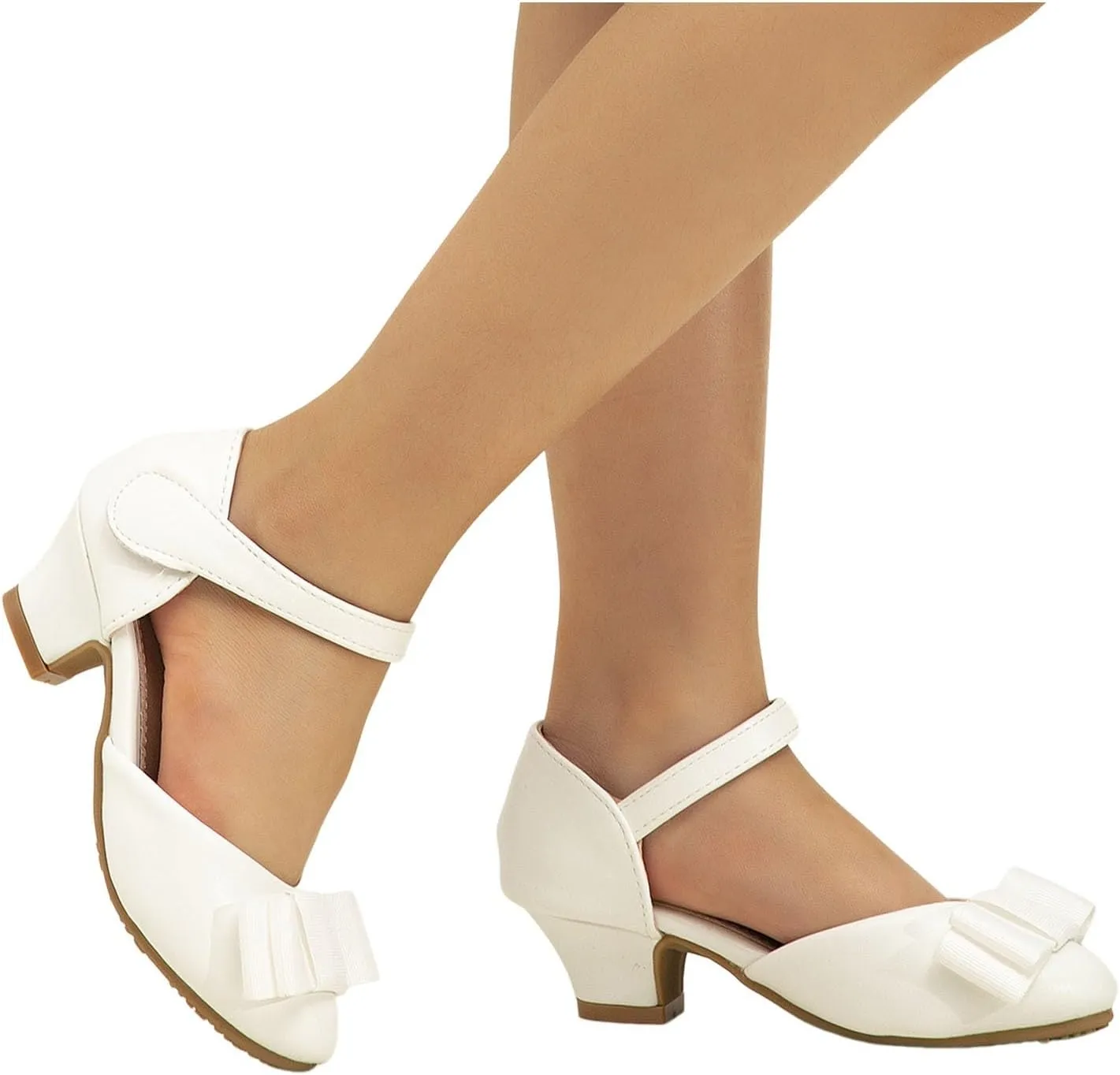 Toddler Boys Girls Sandals Girls Princess Shoes Little Hollow Bow Sandals Children's Dance Performance Dress High Heels Adjustable Sporty Slides for The Beach and Pool