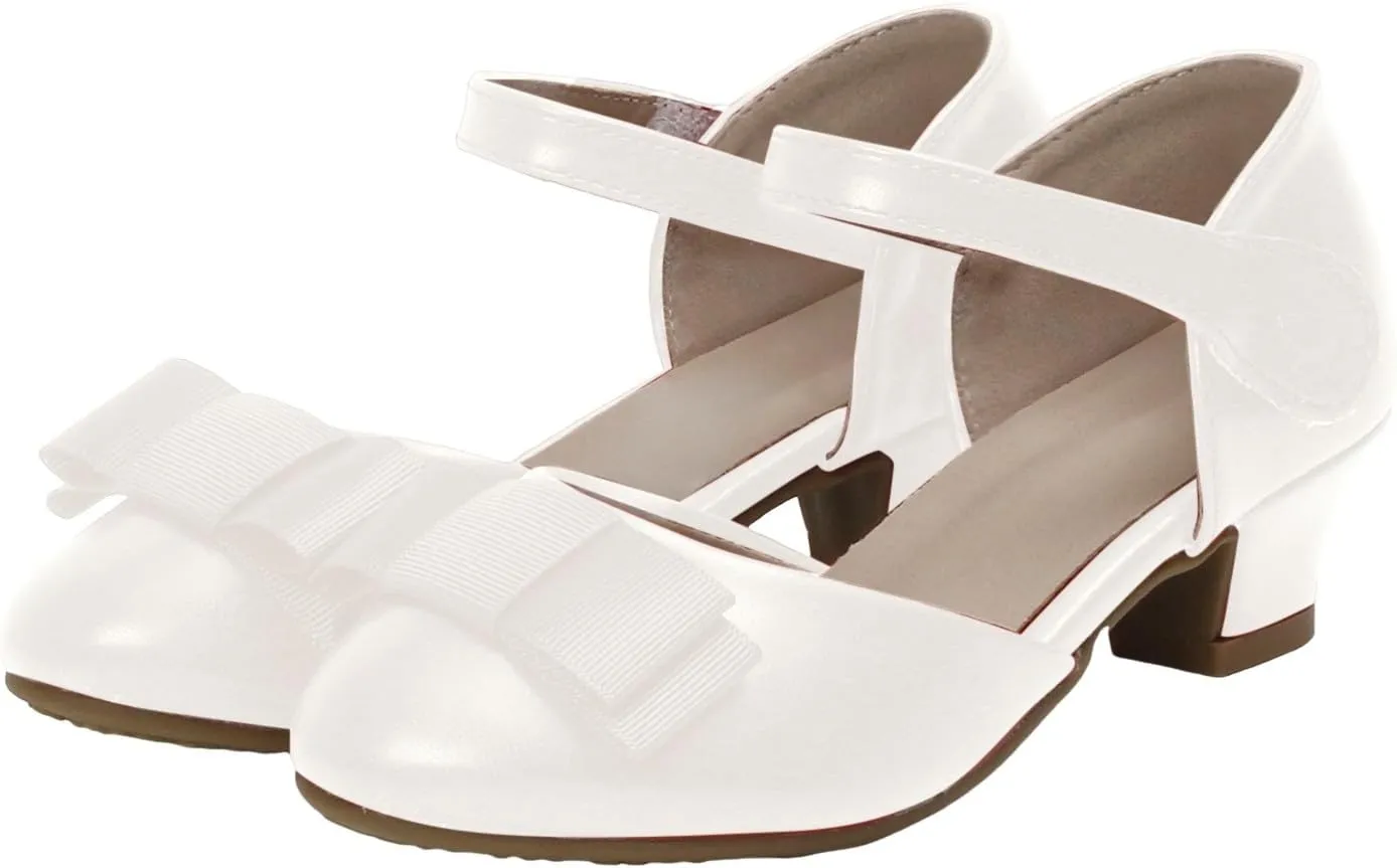 Toddler Boys Girls Sandals Girls Princess Shoes Little Hollow Bow Sandals Children's Dance Performance Dress High Heels Adjustable Sporty Slides for The Beach and Pool