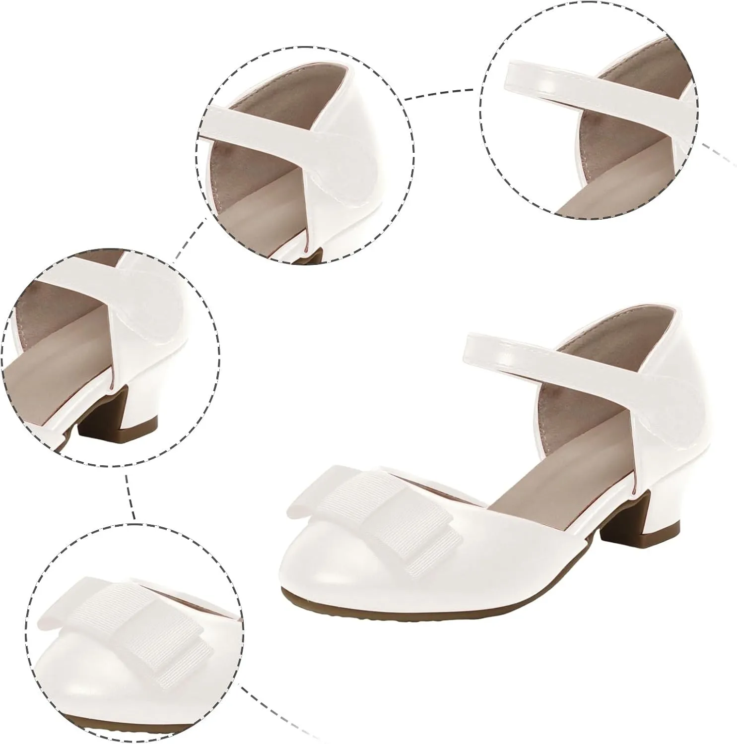 Toddler Boys Girls Sandals Girls Princess Shoes Little Hollow Bow Sandals Children's Dance Performance Dress High Heels Adjustable Sporty Slides for The Beach and Pool