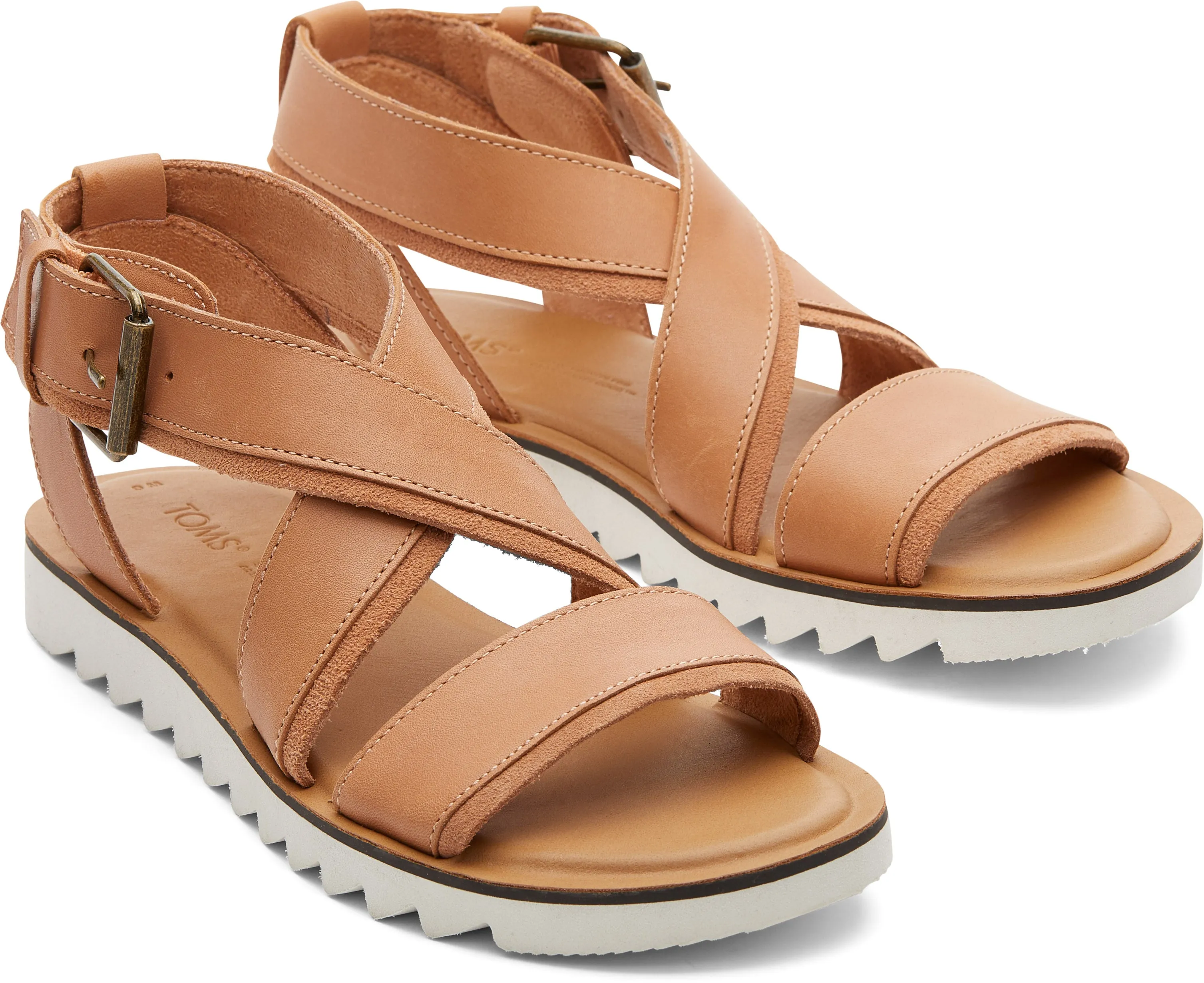 Toms Women Sidney Tread Warm Beige Leather Suede
