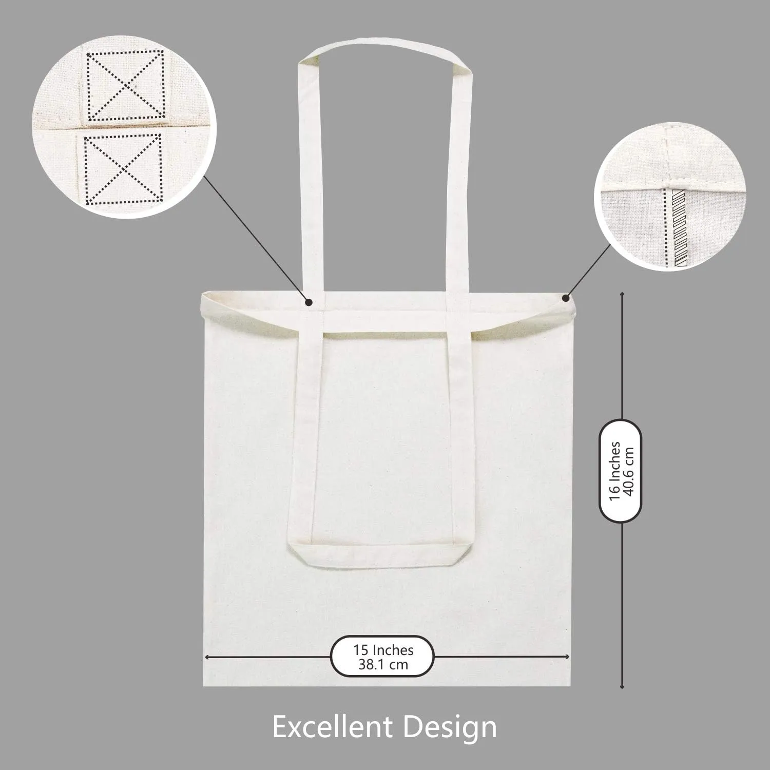 TOPDesign 3 | 6 | 12 | 24 | 48 | 192 Pack Economical Cotton Tote Bags, Lightweight Medium Reusable Grocery Shopping Cloth Bags, Suitable for DIY, Advertising, Promotion, Gift, Activity (3-Pack)