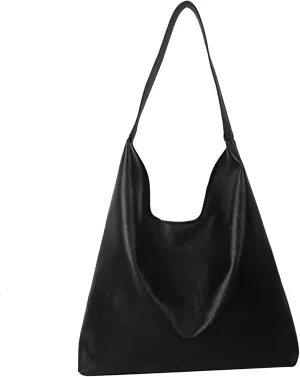 Tote Bags And Slouh Bag,Leahter Shoulder Bag for Women,Leather Hobo Bags,Womens Slouch Bag Purses (Blacklack)