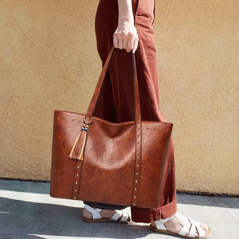 Tote Bags for Women Vintage Purse Handbags Leather Shoulder Bag Large Handbag Ladies Hobo Briefcase Laptop Bag