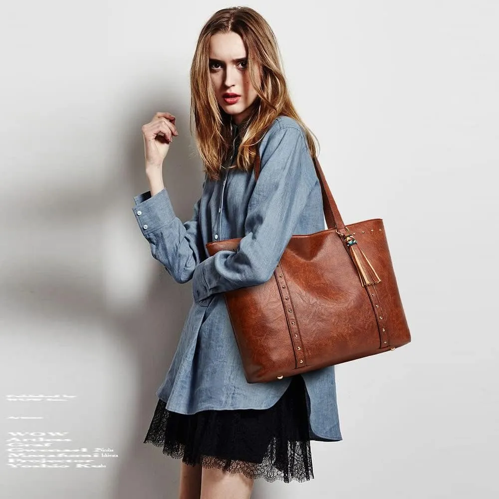 Tote Bags for Women Vintage Purse Handbags Leather Shoulder Bag Large Handbag Ladies Hobo Briefcase Laptop Bag