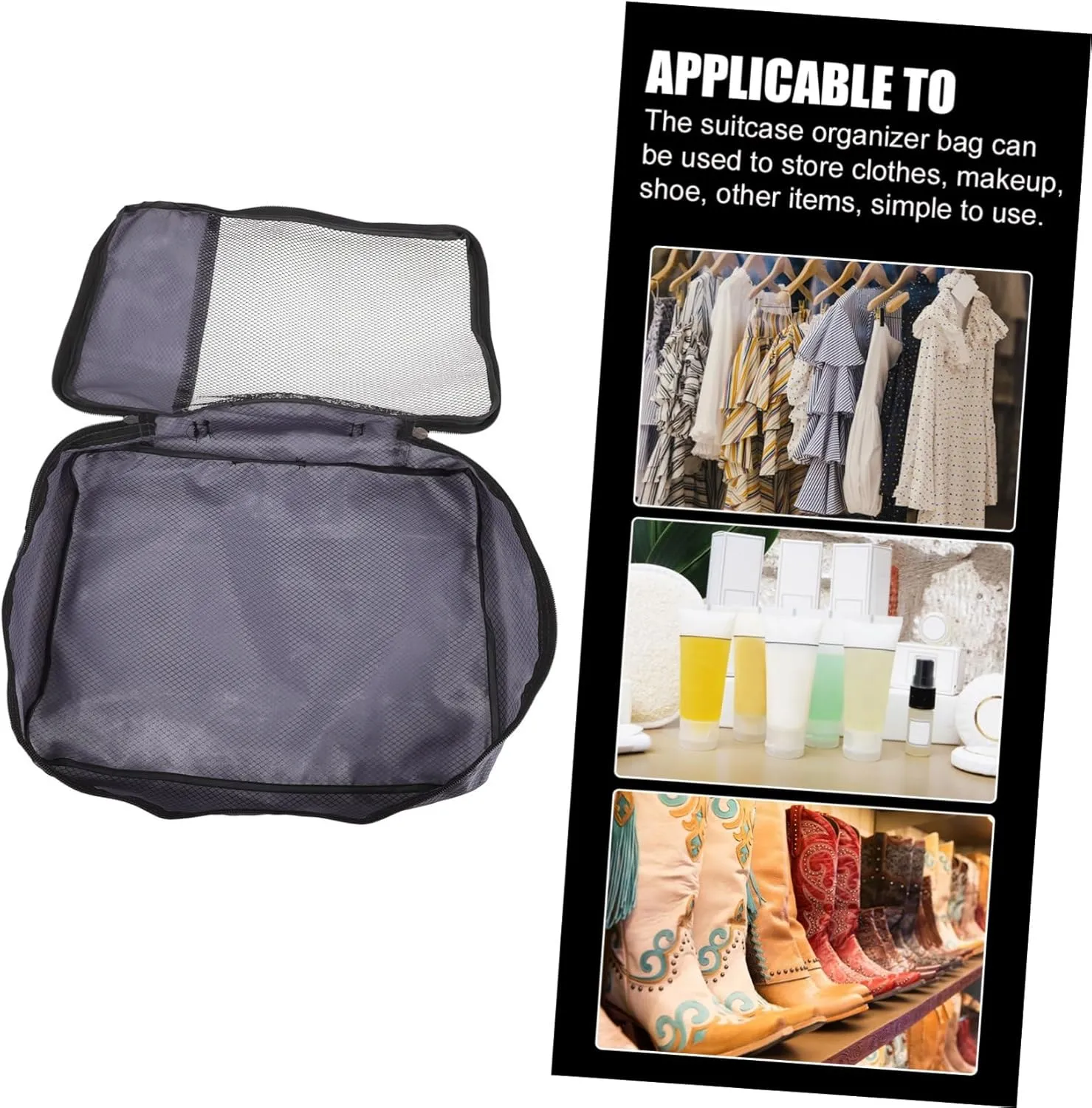 Travel Bag for Women Organizer for Clothes Suitcase Storage Pouch Zipper Closure Shipping Lightweight Portable