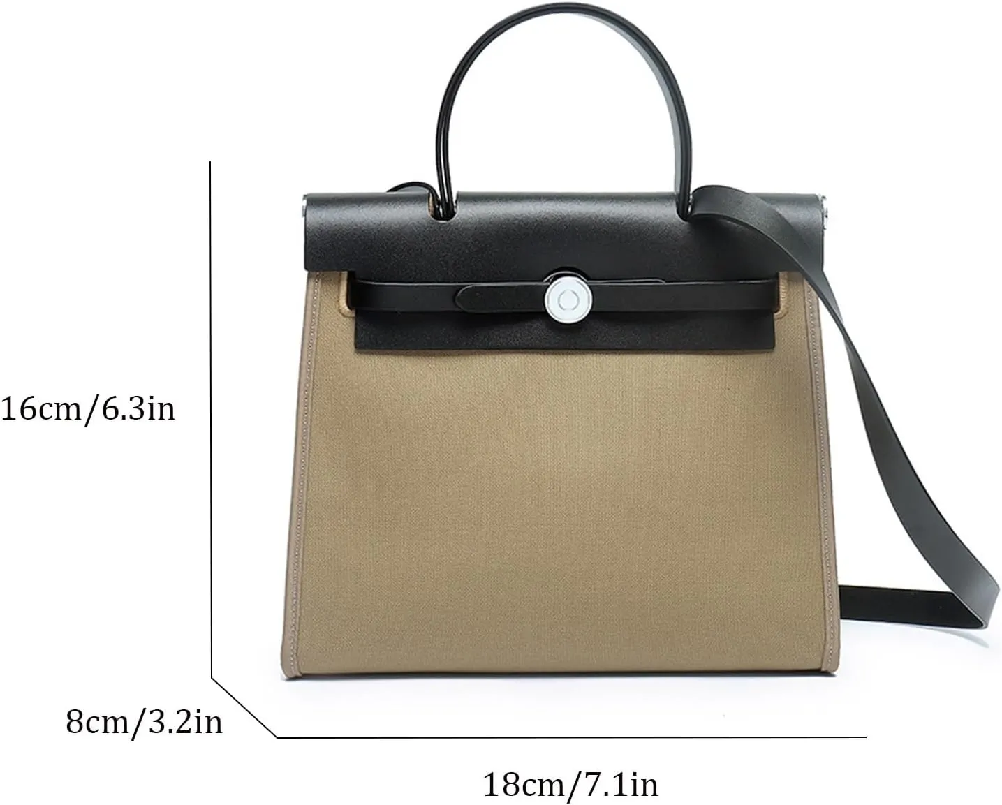 Trendy Top Handle Bags for Women,Classic Leather and Canvas Satchel small Purses Handbags Crossbody with Adjustable Strap