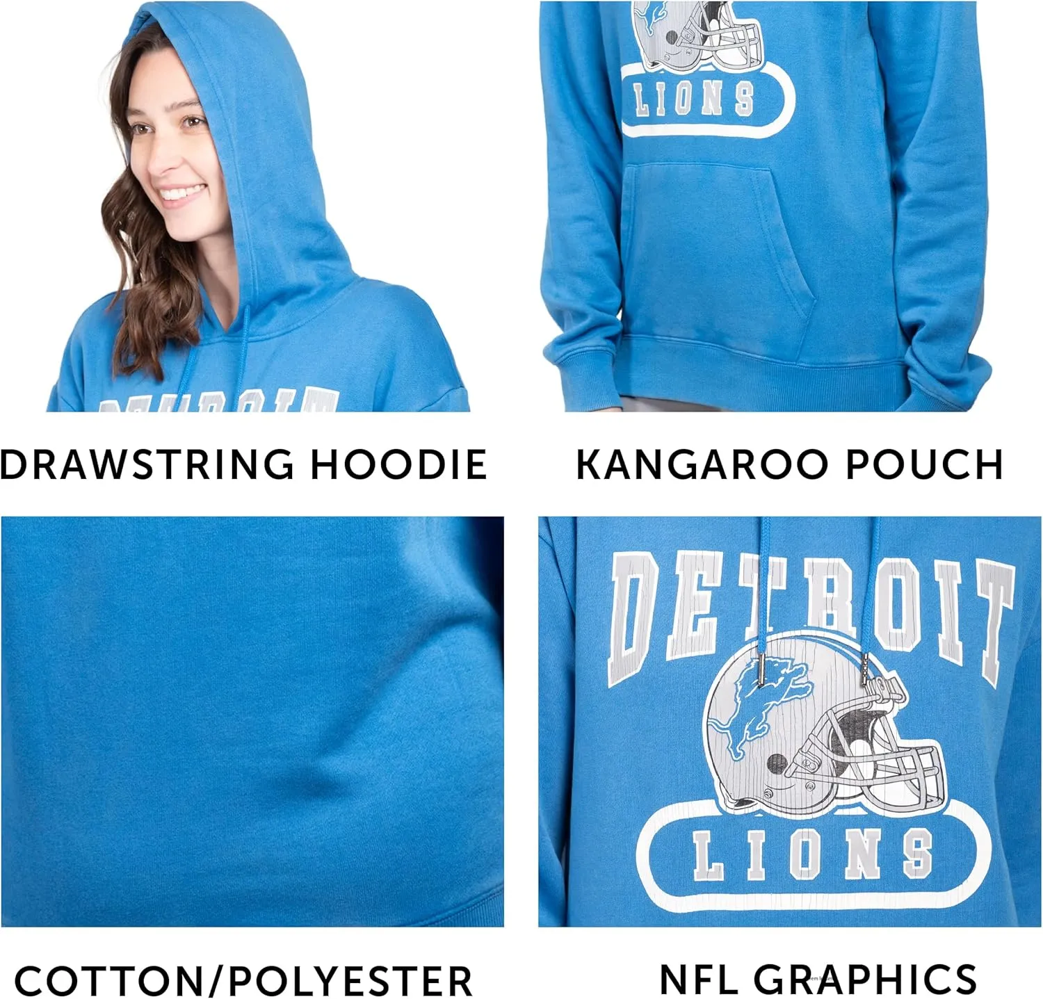 Ultra Game Women's NFL Official Super Soft Hoodie Pullover Sweatshirt
