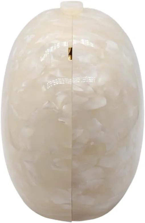 UMREN Lovely Acrylic Shell Shaped Clutch for Women Acrylic Evening Clutch Purse Marble Handbag for Wedding Cocktail Party