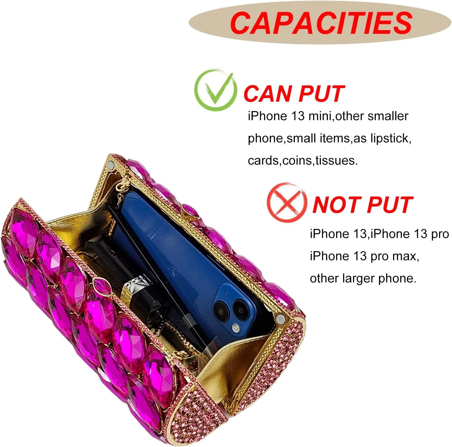 Unique Cylindrical Big Diamond Evening Bag Elegant Women Crystal Clutch Purse Dress Prom Wedding Party Bag