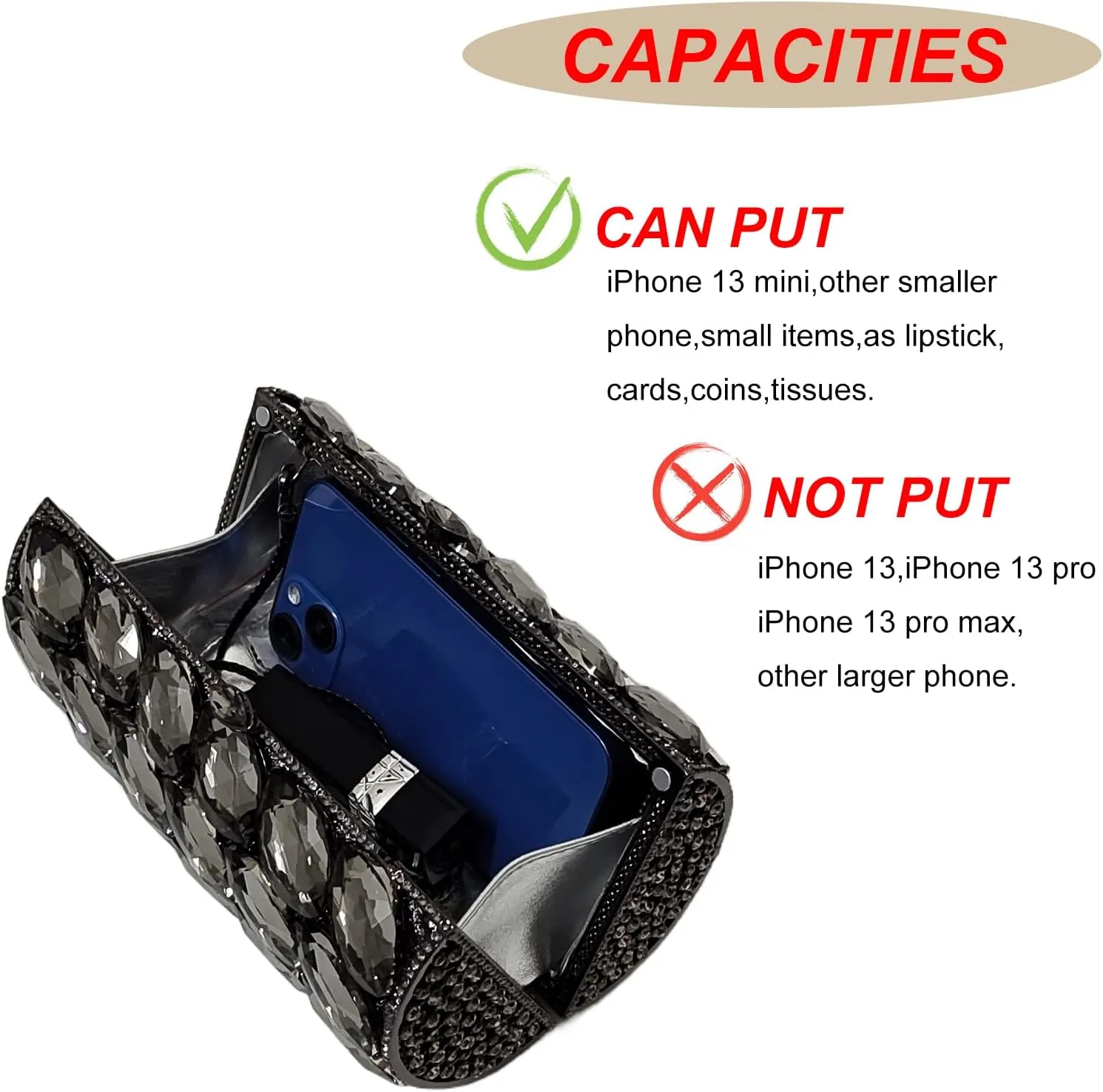 Unique Cylindrical Big Diamond Evening Bag Elegant Women Crystal Clutch Purse Dress Prom Wedding Party Bag
