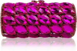 Unique Cylindrical Big Diamond Evening Bag Elegant Women Crystal Clutch Purse Dress Prom Wedding Party Bag