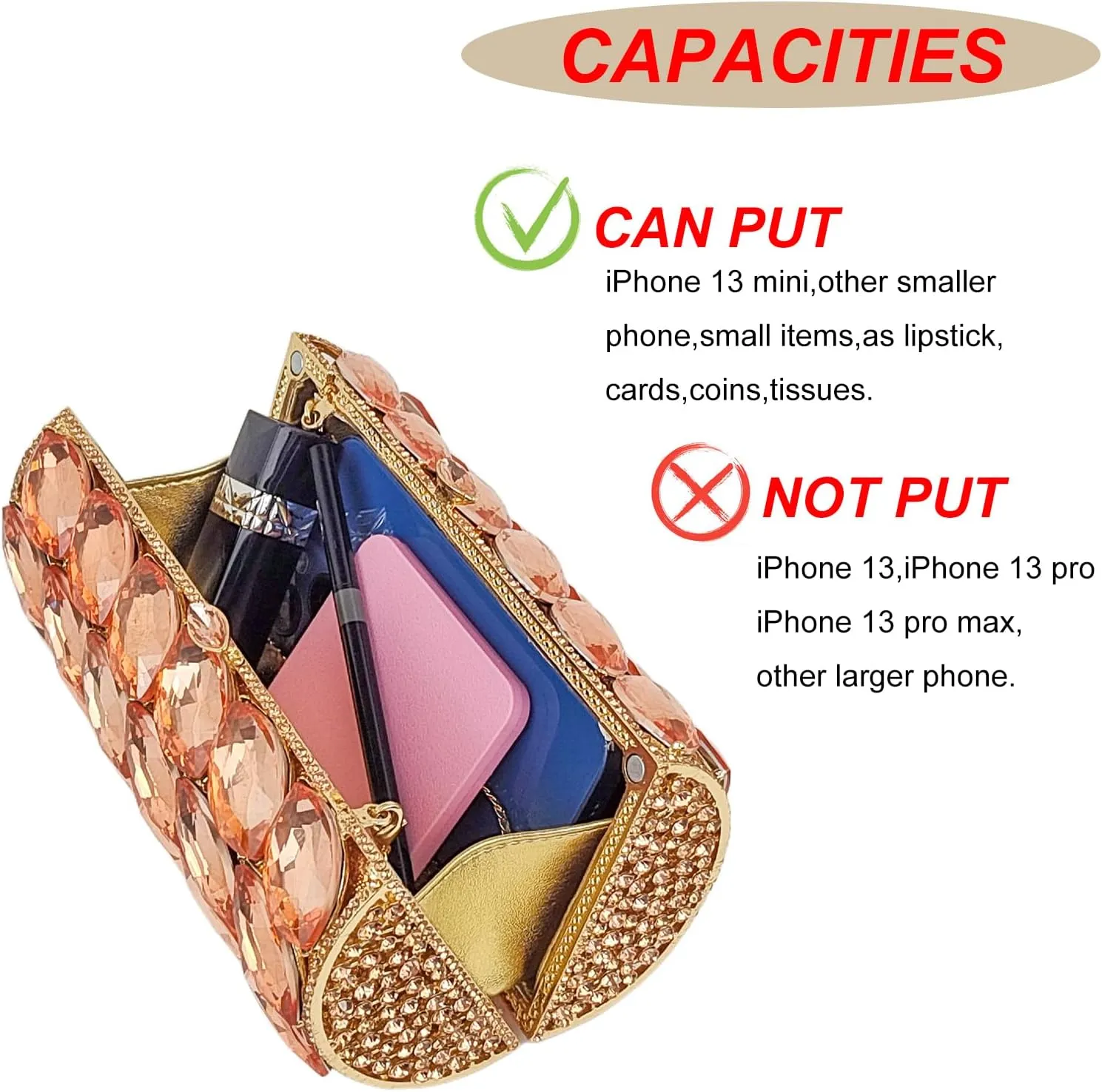 Unique Cylindrical Big Diamond Evening Bag Elegant Women Crystal Clutch Purse Dress Prom Wedding Party Bag
