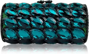 Unique Cylindrical Big Diamond Evening Bag Elegant Women Crystal Clutch Purse Dress Prom Wedding Party Bag