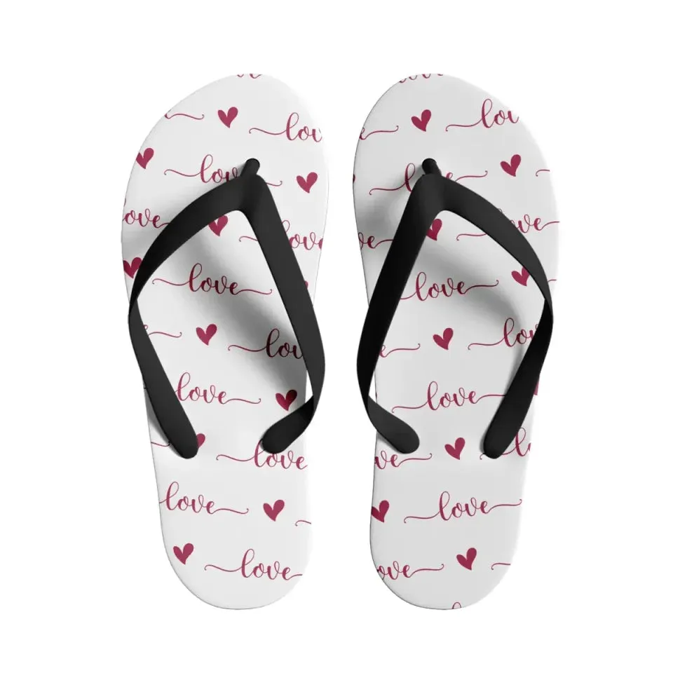 Unique Gift,Personalized Heartfelt Comfort Slippers, Custom Love Flip Flop for Valentine's Day, Unisex Flip Flop
