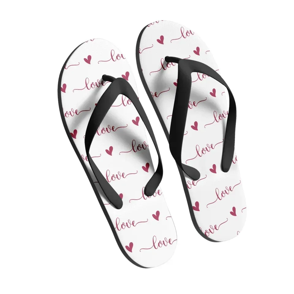 Unique Gift,Personalized Heartfelt Comfort Slippers, Custom Love Flip Flop for Valentine's Day, Unisex Flip Flop