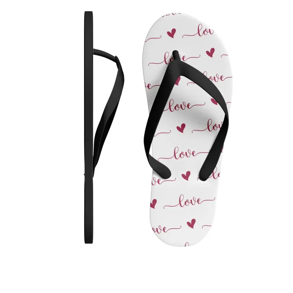 Unique Gift,Personalized Heartfelt Comfort Slippers, Custom Love Flip Flop for Valentine's Day, Unisex Flip Flop