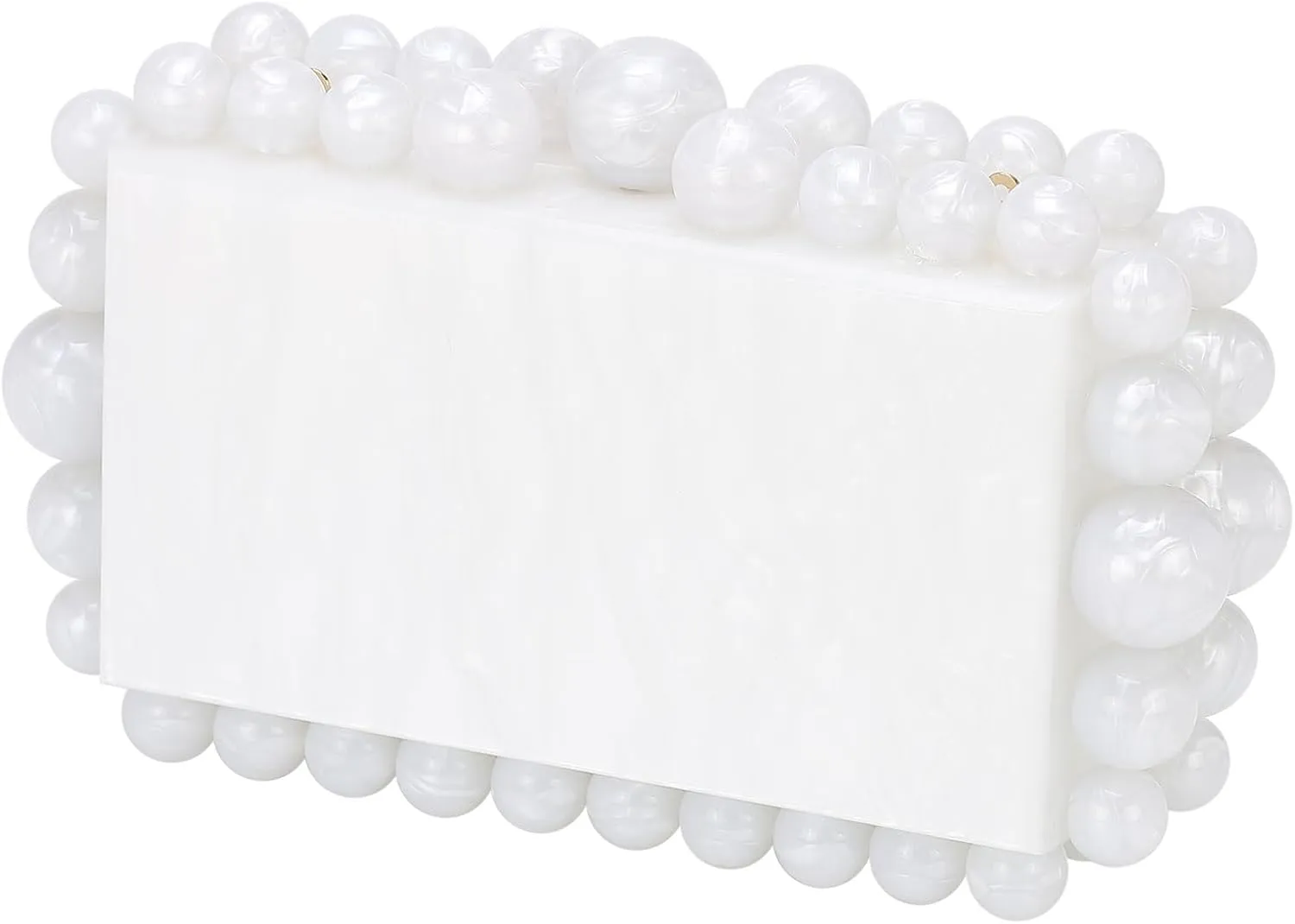 uxcell Evening Clutch Bags, Acrylic Purse Marbling Bags for Wedding Prom Party, White