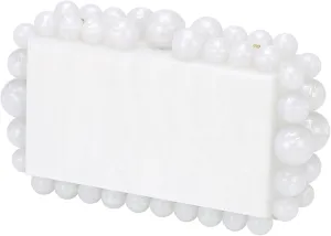 uxcell Evening Clutch Bags, Acrylic Purse Marbling Bags for Wedding Prom Party, White