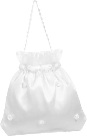 VALICLUD Bridal Bridesmaid Satin Flower Bag Wedding Dress Accessory Flower Girl Present 22x21x0.5cm Satin Material