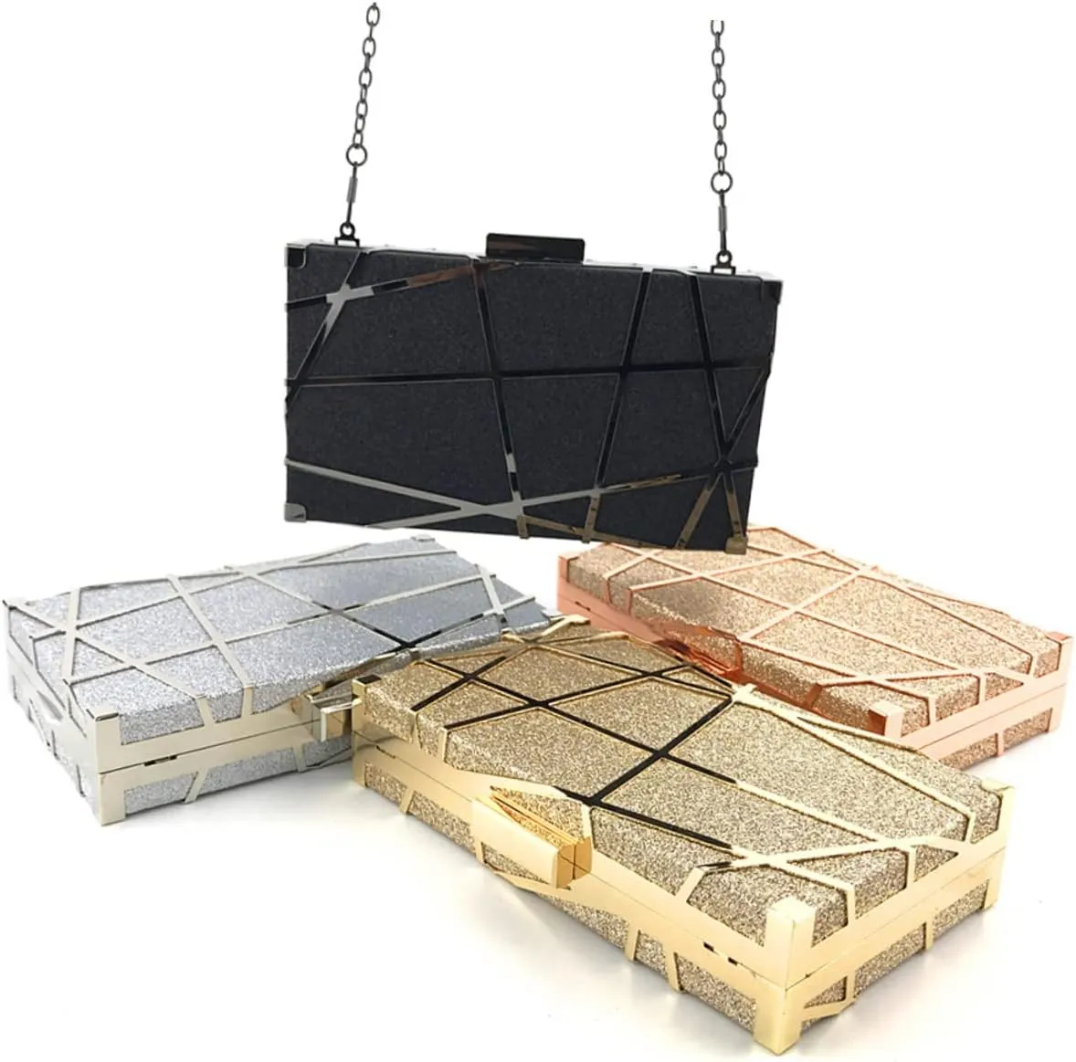 VALICLUD Clutch for Women Evening Handbag Clutch Purse Fashion Clutch Dinner Bag Miss Banquet Bag Metal Chain Bag
