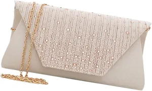 VALICLUD Purse for Women Evening Rhine Elegant Chain Bag Fashion Clutch Purse Rhinestones for Wedding Party