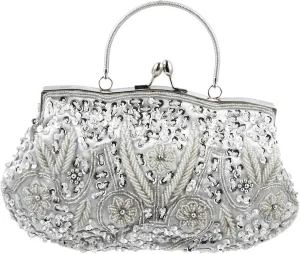 VALICLUD Unique Women's Evening Bag Handmade Embroidered Satchel Purse for Women Clutch Purse Fashionable Embroidery Party Bag for Dinner Parties