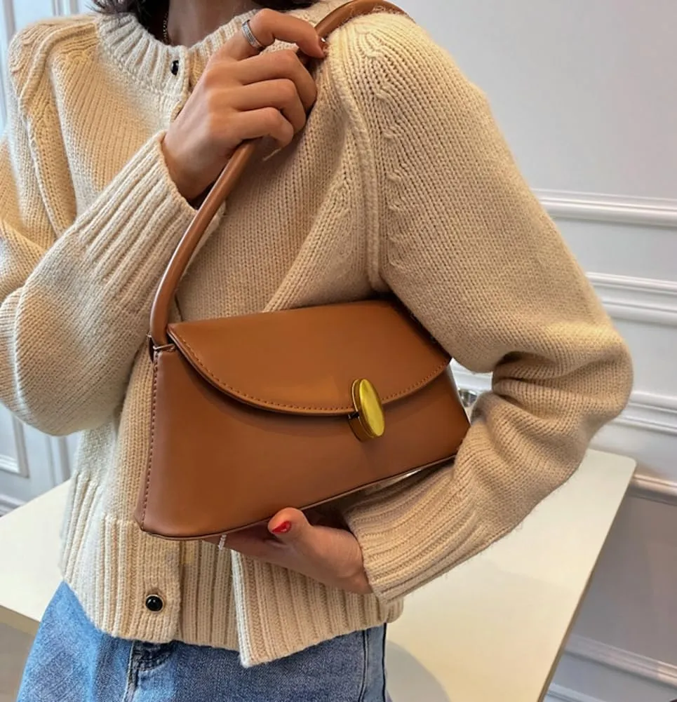 Vintage Shoulder Bags for Women Small Clutch Tote Purses Classic Underarm Bag Trendy PU Leather Handbags Satchel