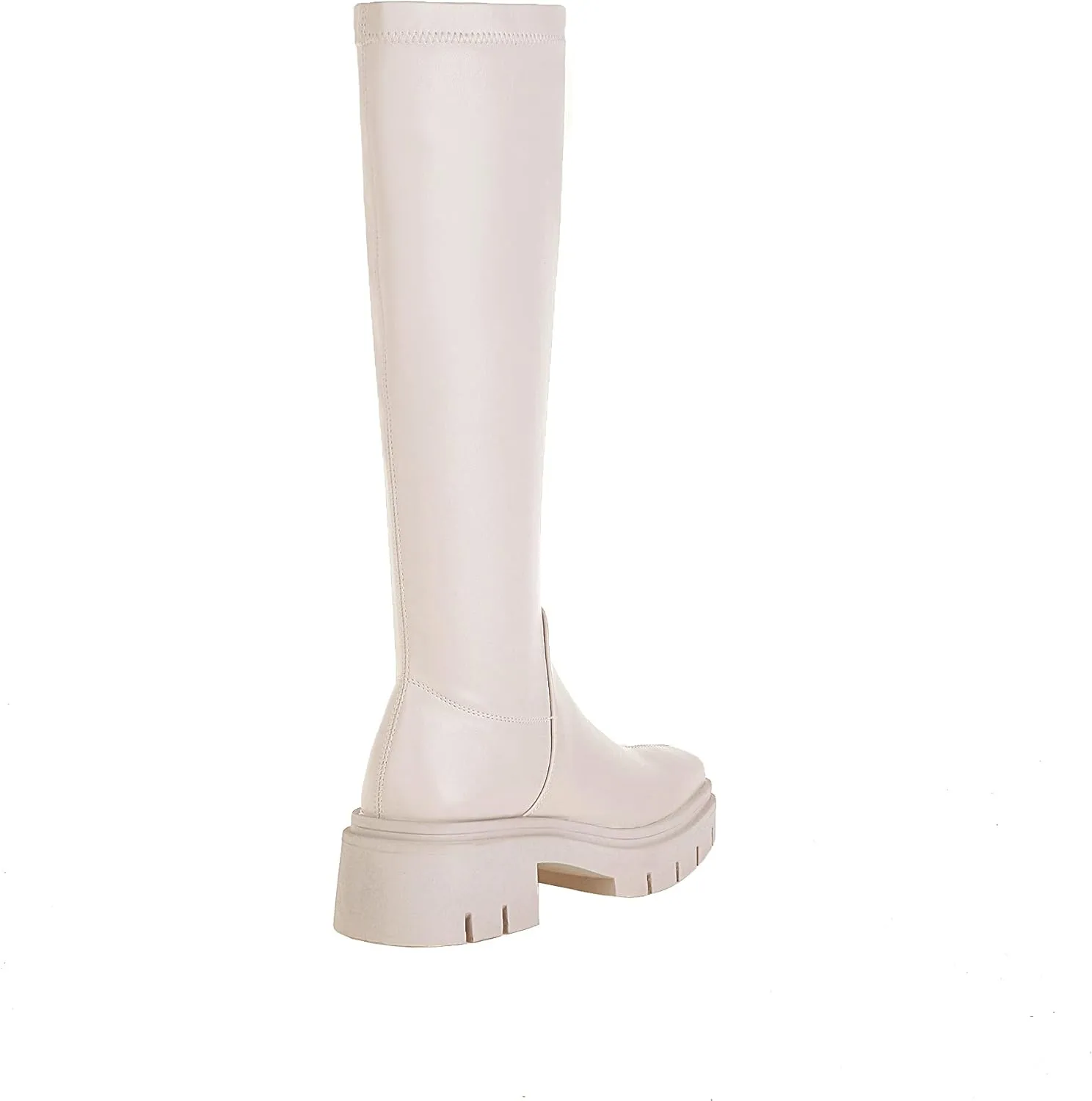 vivianly Women's Fashion Knee High Boots Chunky Block Heel Square Toe Zipper Long Boot
