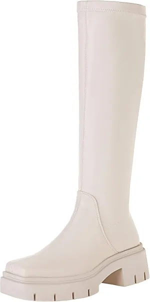 vivianly Women's Fashion Knee High Boots Chunky Block Heel Square Toe Zipper Long Boot