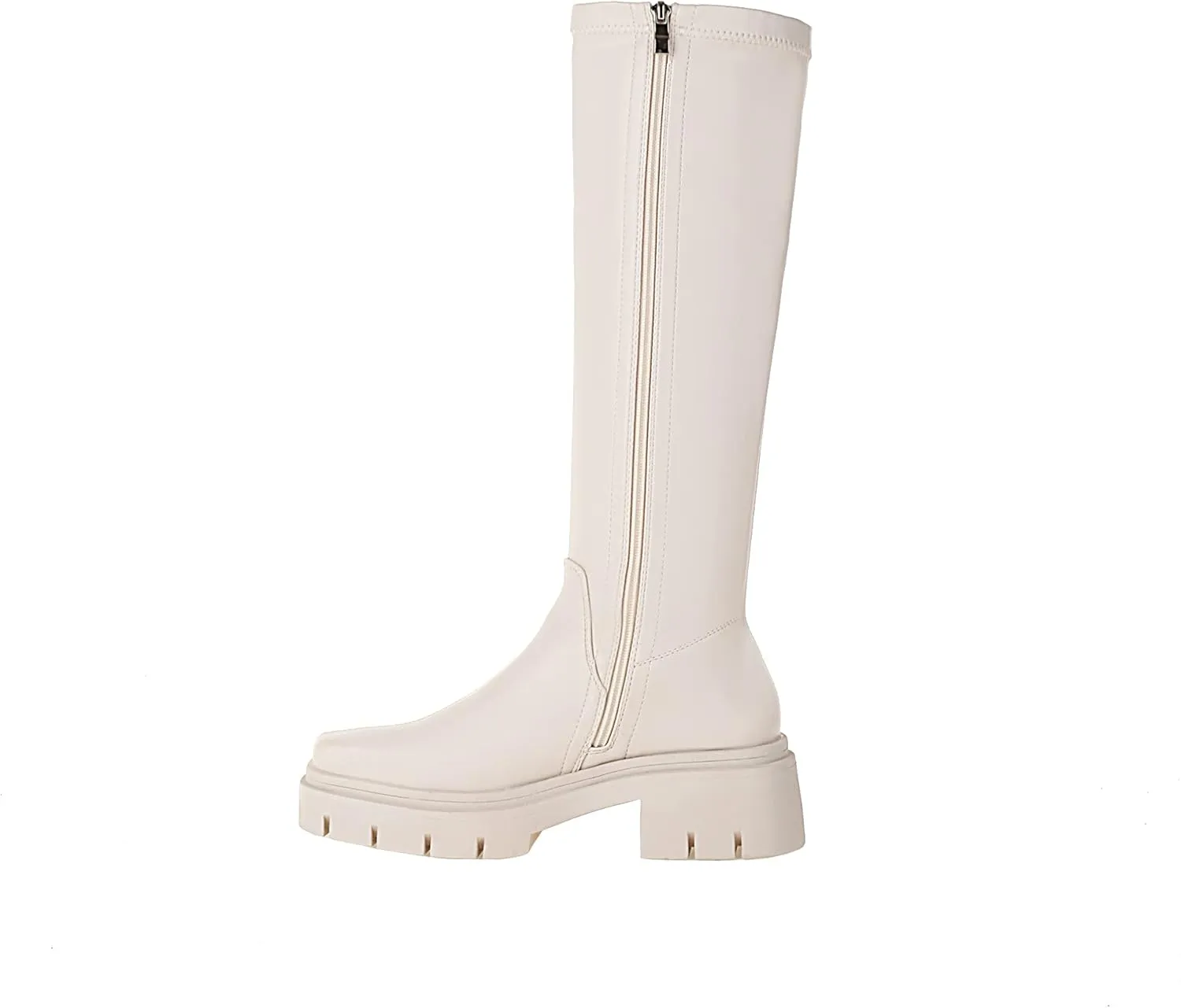 vivianly Women's Fashion Knee High Boots Chunky Block Heel Square Toe Zipper Long Boot