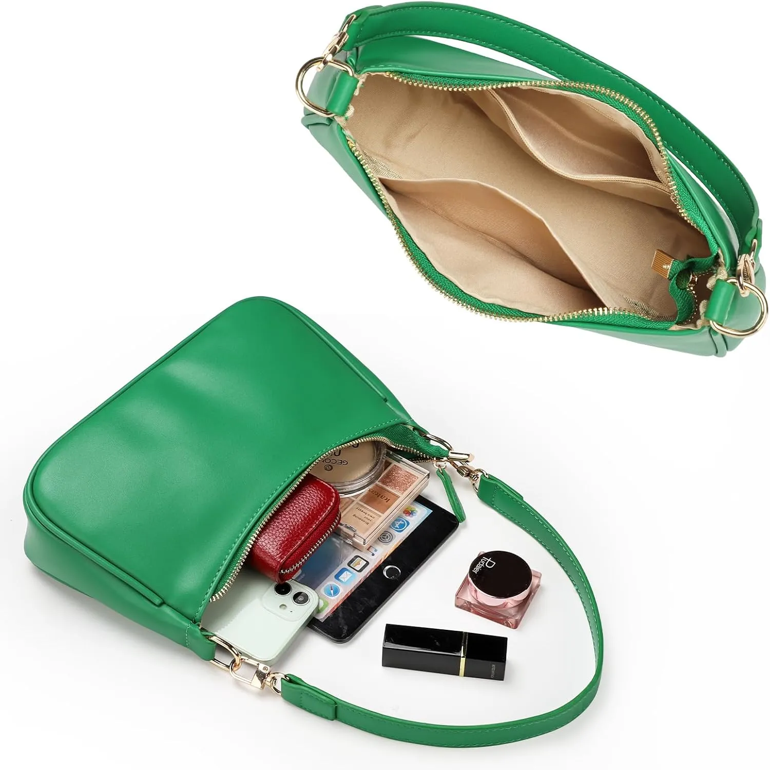 WantGor Clutch Tote Handbags, Shoulder Purse for Women Crossbody Bags Mini Hobo Bag Retro Vegan Leather Trendy Handbag