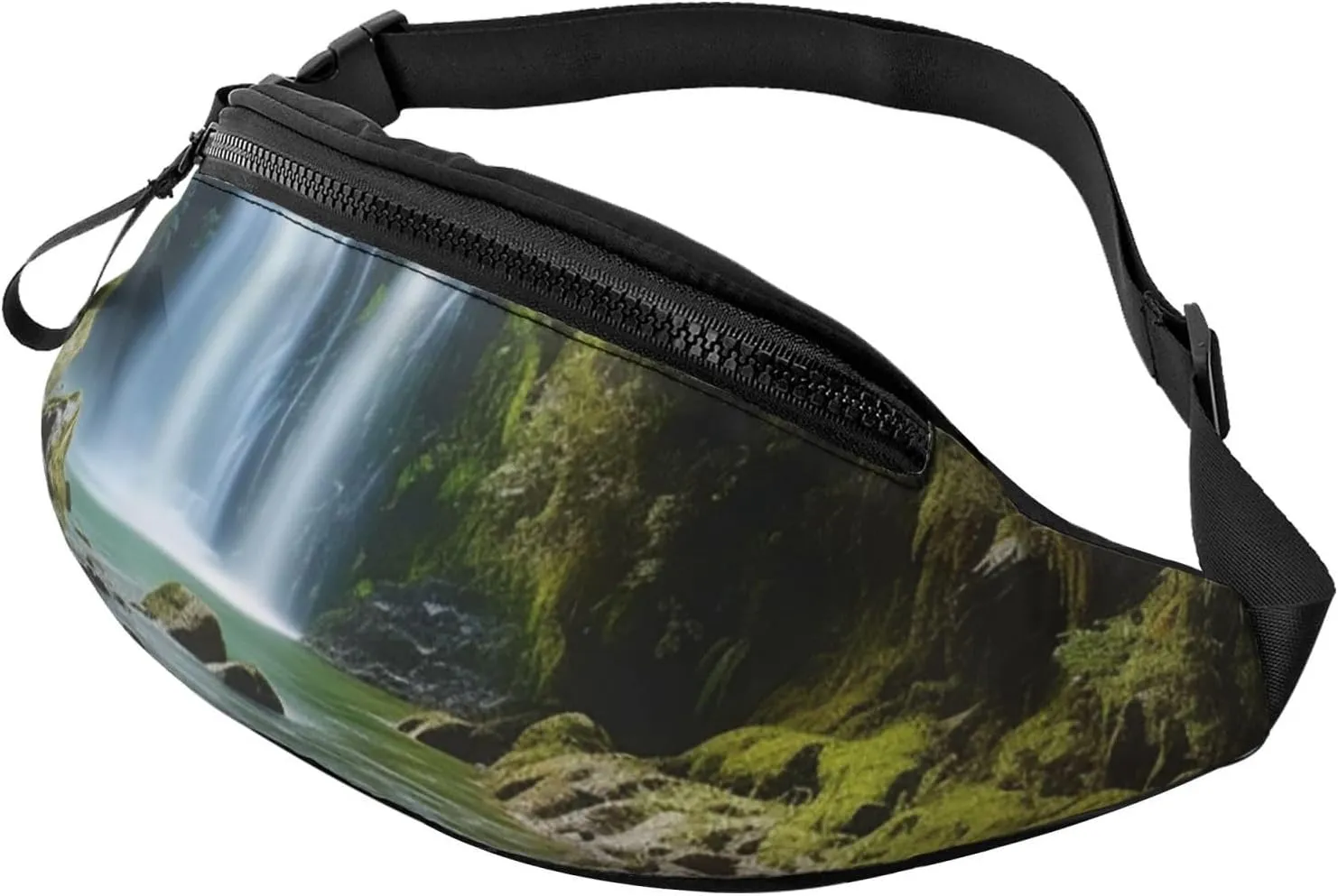 Waterfall Landscape Painting Fanny Pack for Men Women Fashion Waist Packs Travel Crossbody Bag With Adjustable Strap Everywhere Belt Bag Waterproof Chest Bags Cycling Bum Bag Wallet