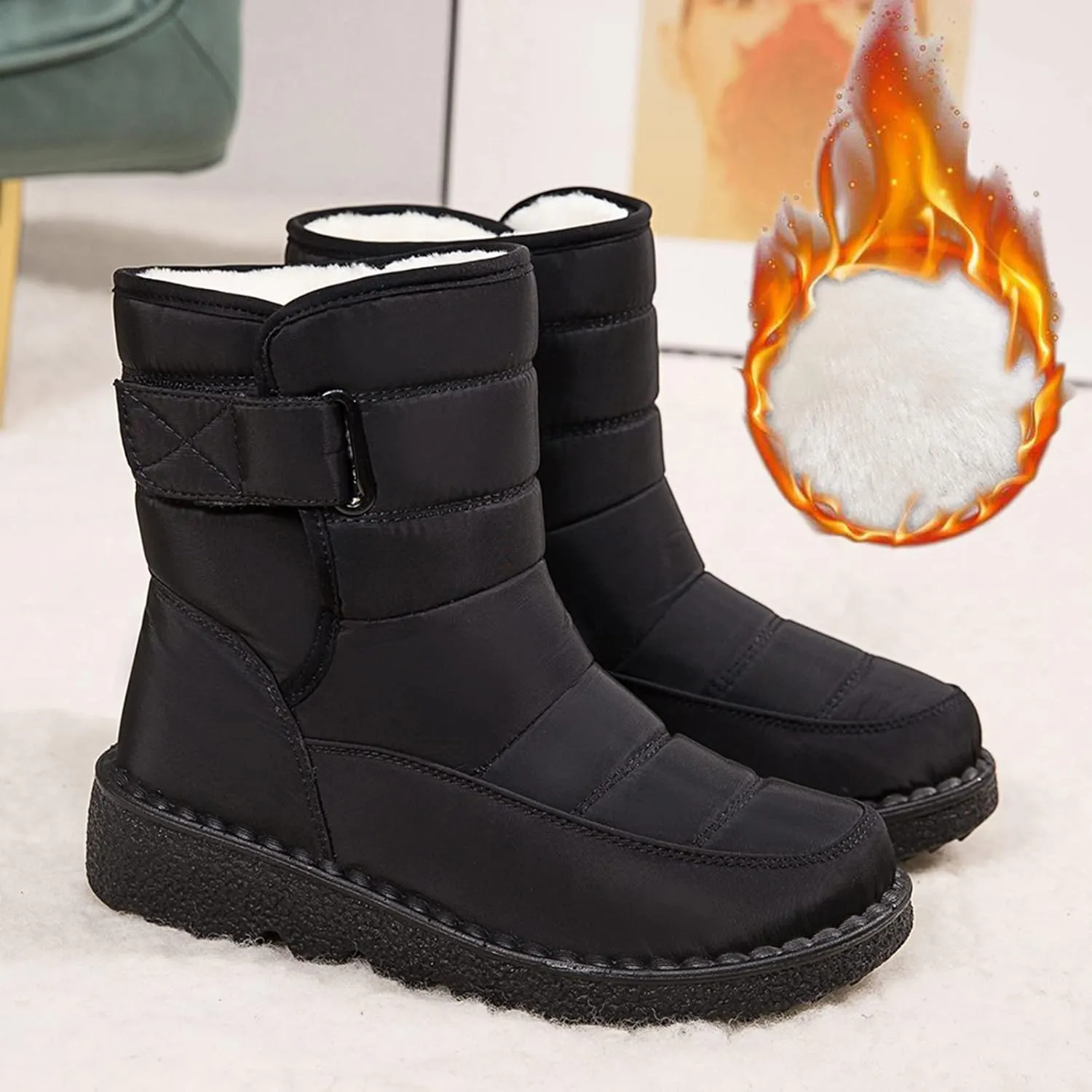 Winter Boots for Teens Waterproof Snow Boots Platform Short Rain Boots Comfortable Lightweight Hiking Boot Work Boots for Men