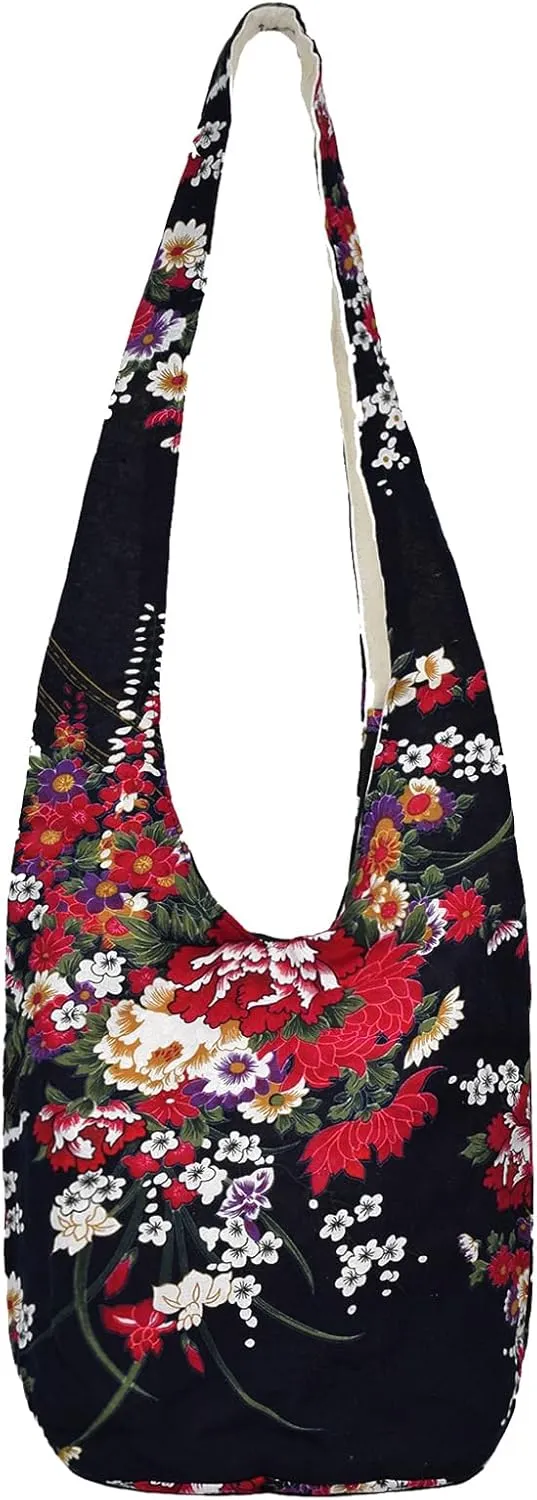 WITERY Women's Sling Crossbody Bags Large Shoulder Shopping Hobo Bag Handbag Top Zip Bags Handmade Messenger Bag Wallet