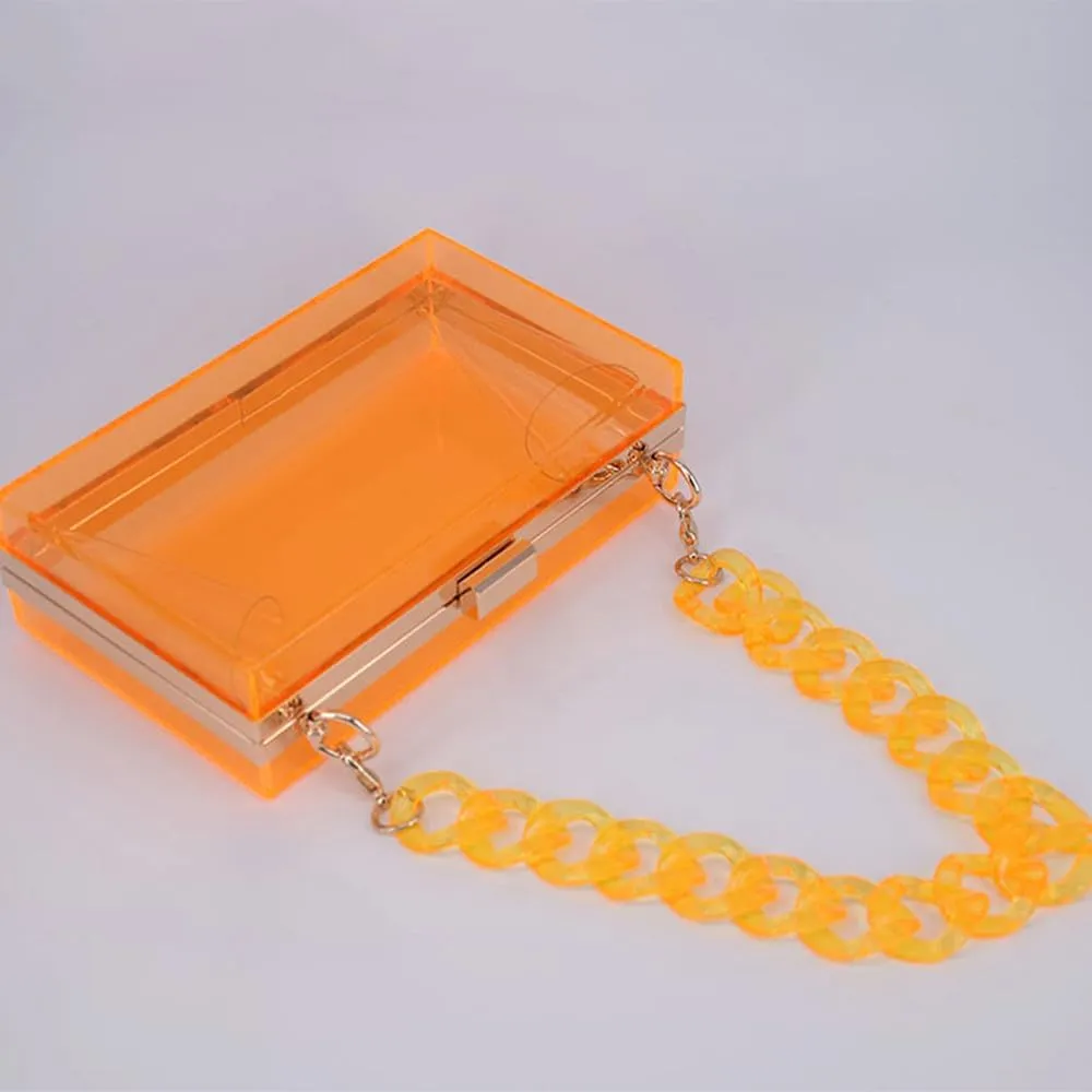 Women Acrylic Clutch Purse Clear Evening Shoulder Bag Unique Acrylic Clutch Purse for Wedding Cocktail Party Prom
