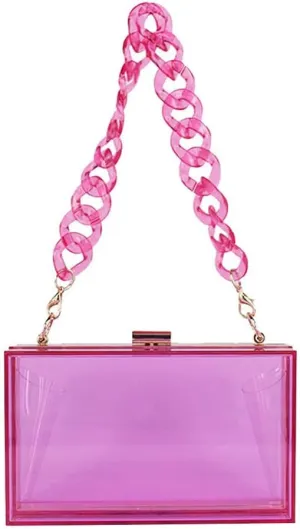 Women Acrylic Clutch Purse Clear Evening Shoulder Bag Unique Acrylic Clutch Purse for Wedding Cocktail Party Prom