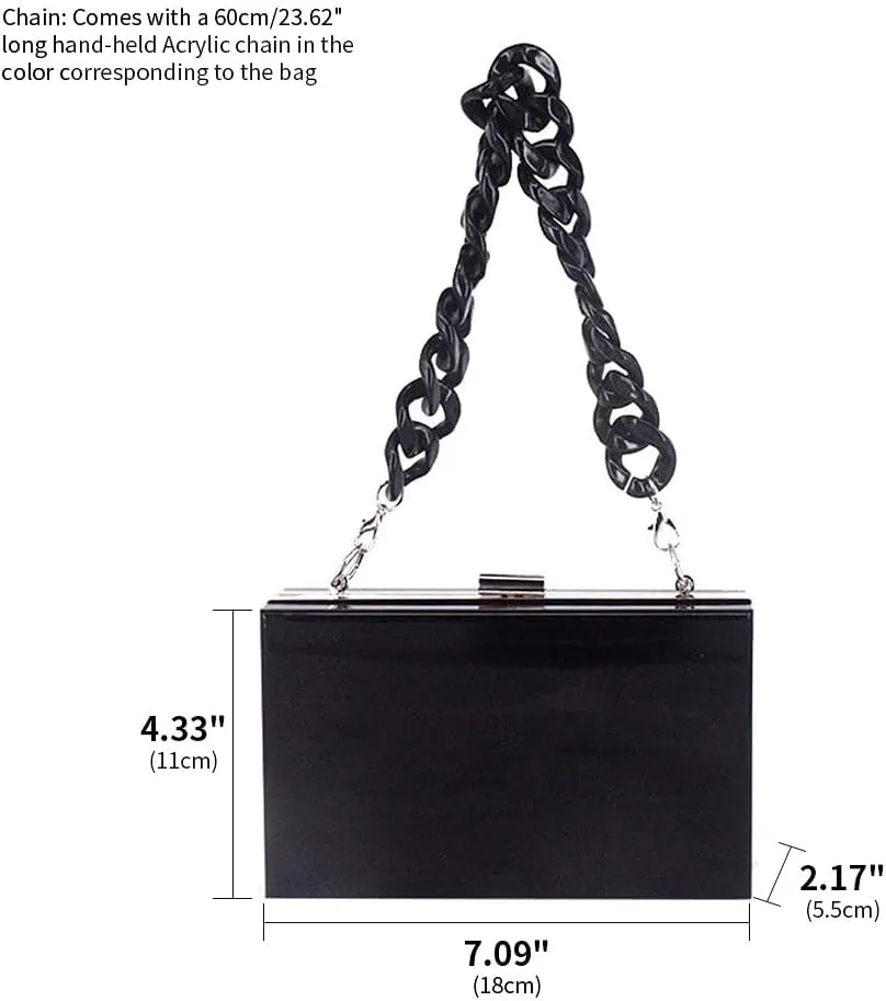 Women Acrylic Clutch Purse Clear Evening Shoulder Bag Unique Acrylic Clutch Purse for Wedding Cocktail Party Prom