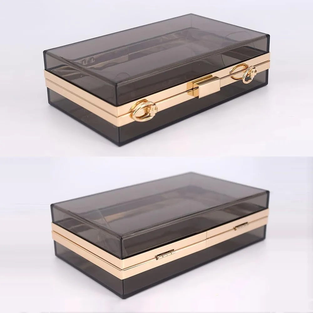 Women Acrylic Clutch Purse Clear Evening Shoulder Bag Unique Acrylic Clutch Purse for Wedding Cocktail Party Prom