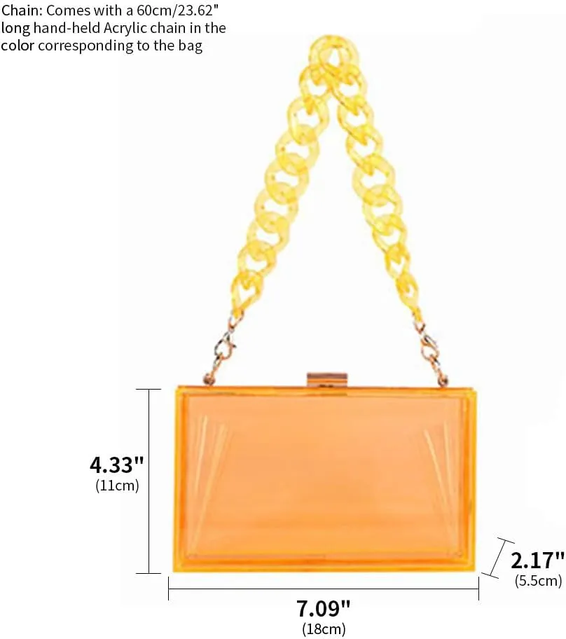Women Acrylic Clutch Purse Clear Evening Shoulder Bag Unique Acrylic Clutch Purse for Wedding Cocktail Party Prom