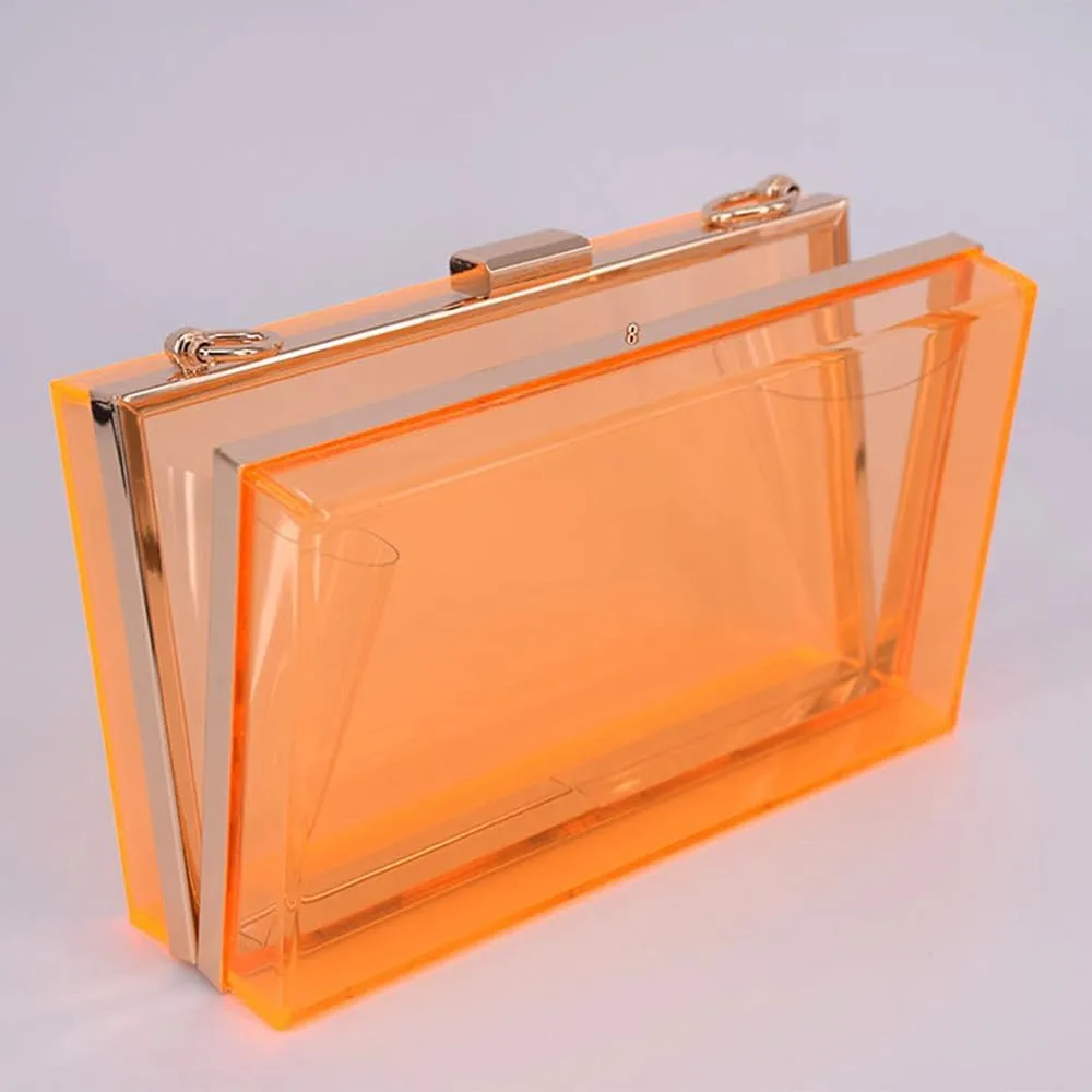 Women Acrylic Clutch Purse Clear Evening Shoulder Bag Unique Acrylic Clutch Purse for Wedding Cocktail Party Prom