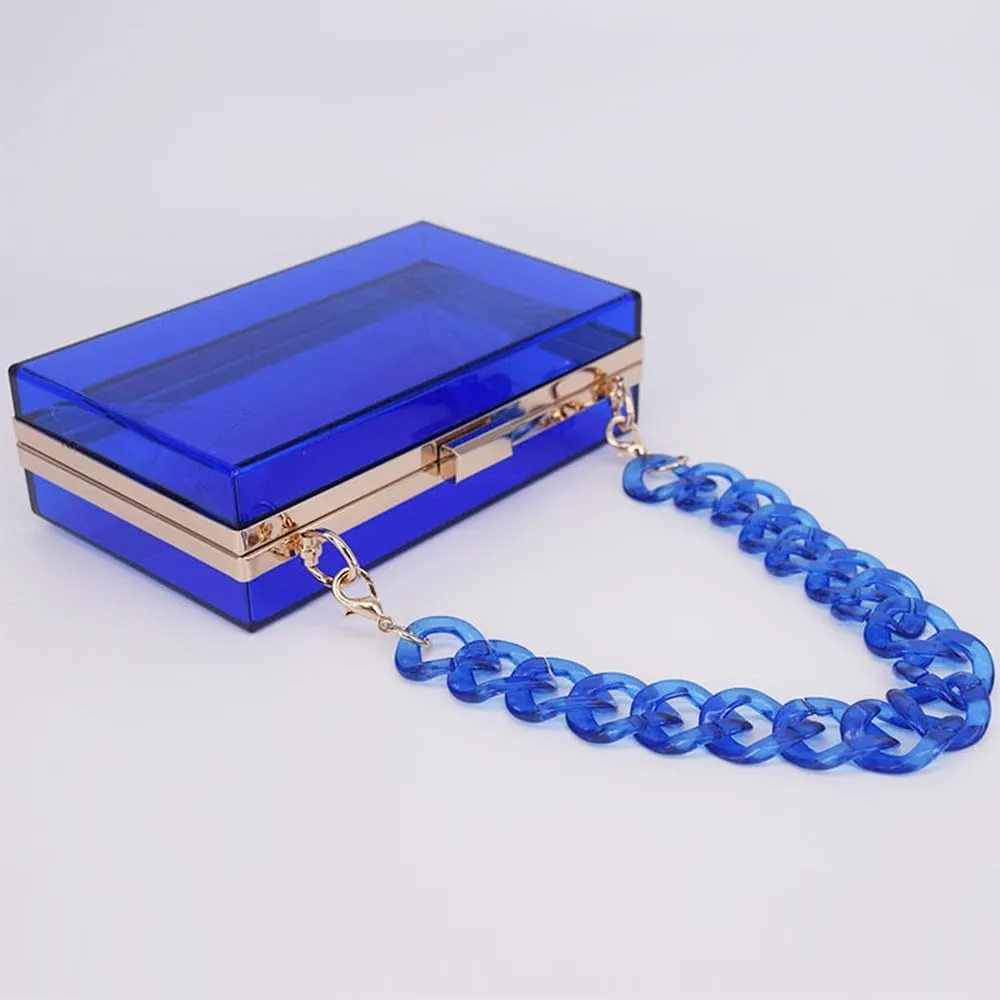 Women Acrylic Clutch Purse Clear Evening Shoulder Bag Unique Acrylic Clutch Purse for Wedding Cocktail Party Prom
