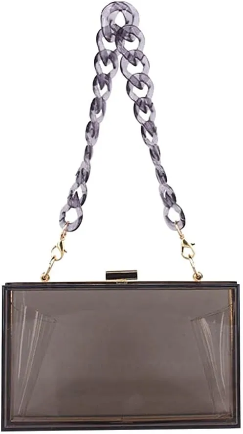 Women Acrylic Clutch Purse Clear Evening Shoulder Bag Unique Acrylic Clutch Purse for Wedding Cocktail Party Prom