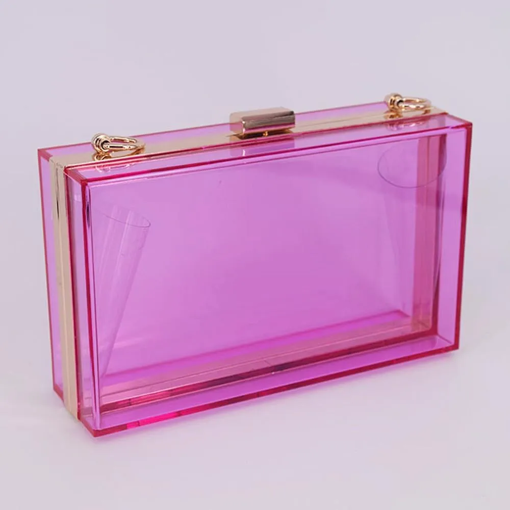 Women Acrylic Clutch Purse Clear Evening Shoulder Bag Unique Acrylic Clutch Purse for Wedding Cocktail Party Prom