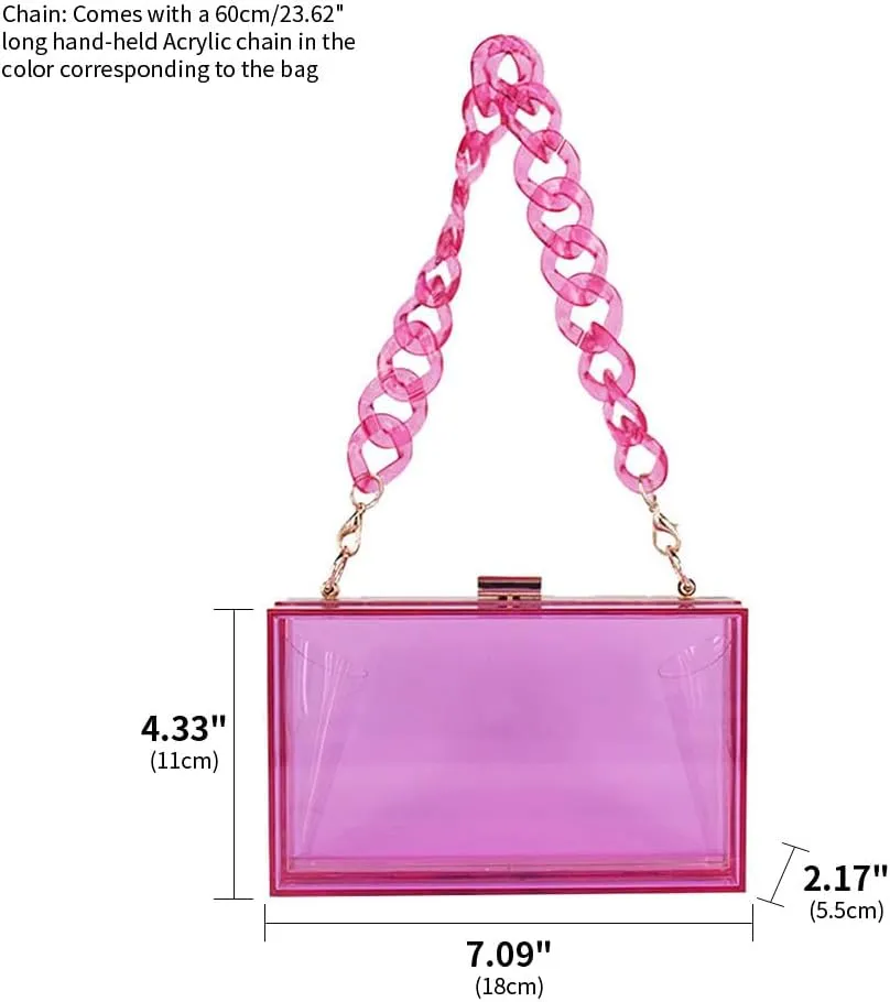 Women Acrylic Clutch Purse Clear Evening Shoulder Bag Unique Acrylic Clutch Purse for Wedding Cocktail Party Prom